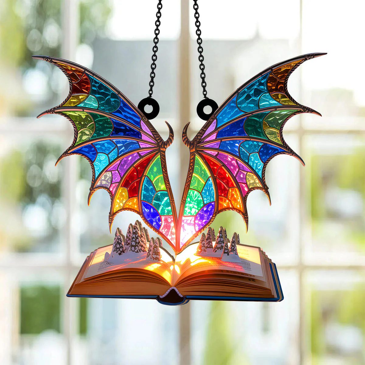 Wings of Winterlight - Personalized Window Hanging Suncatcher - Image 2