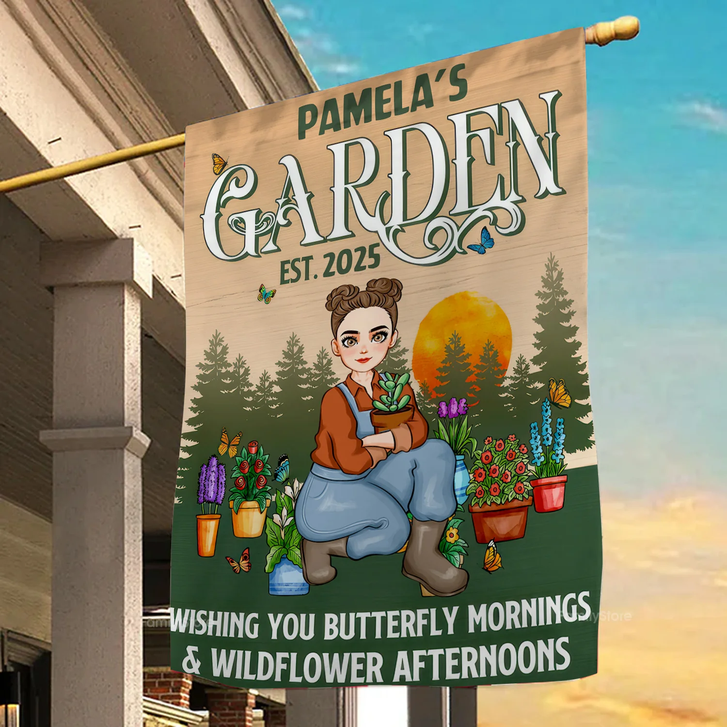 Wishing You Butterfly Mornings - Personalized Flag - Gift For Gardening Lovers, Gardeners | GR17 NH96 - Image 3