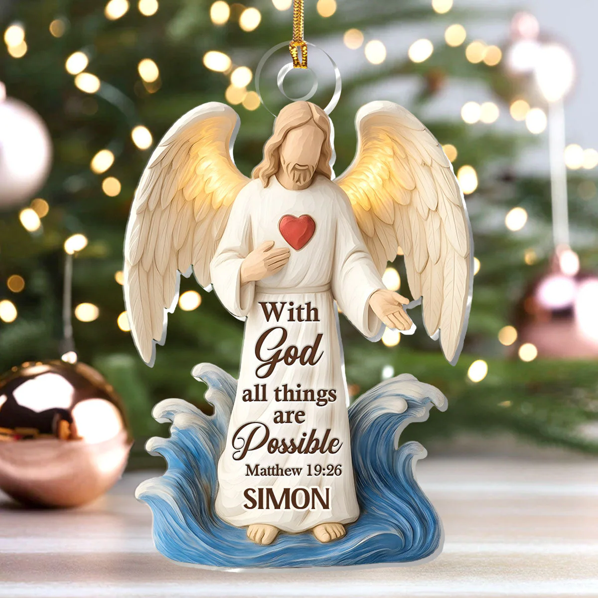 With God All Things Are Possible - Personalized Acrylic Ornament HL128 - Image 4