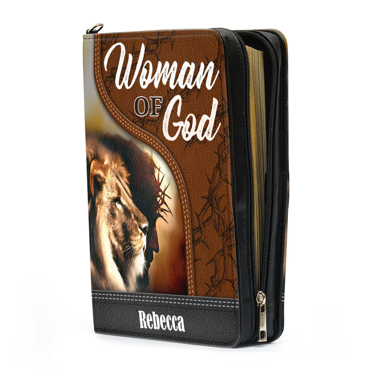 Woman And Lion Of Judah - Personalized Bible Cover - Image 4
