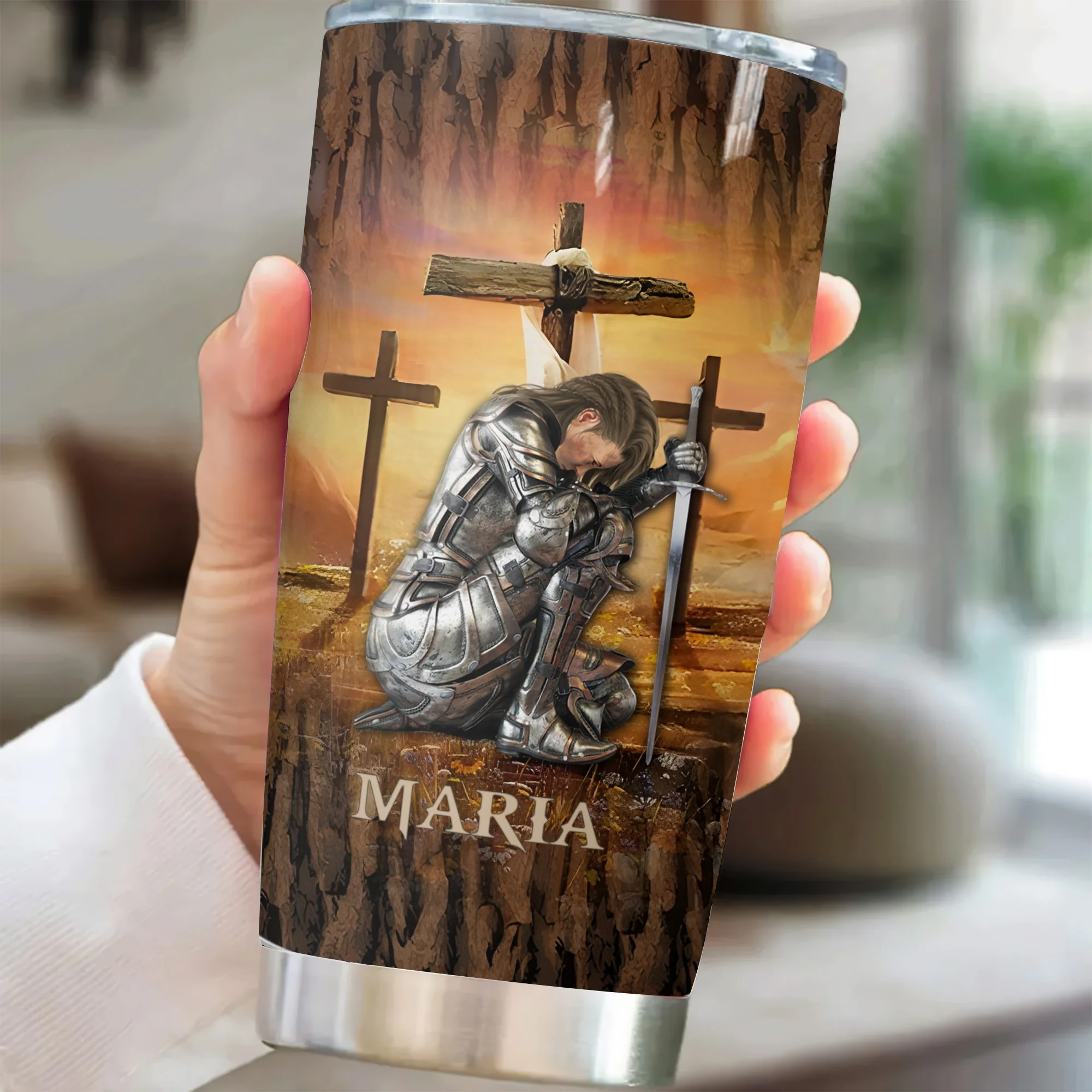 Woman Warrior Of God, I Am The Daughter Of A King - Personalized Christian Tumbler | CLGOD03 - Image 3