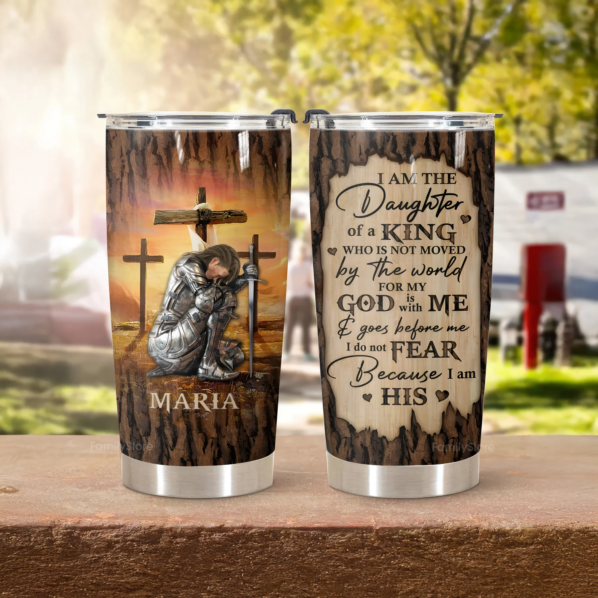 Woman Warrior Of God, I Am The Daughter Of A King - Personalized Christian Tumbler | CLGOD03 - Image 4