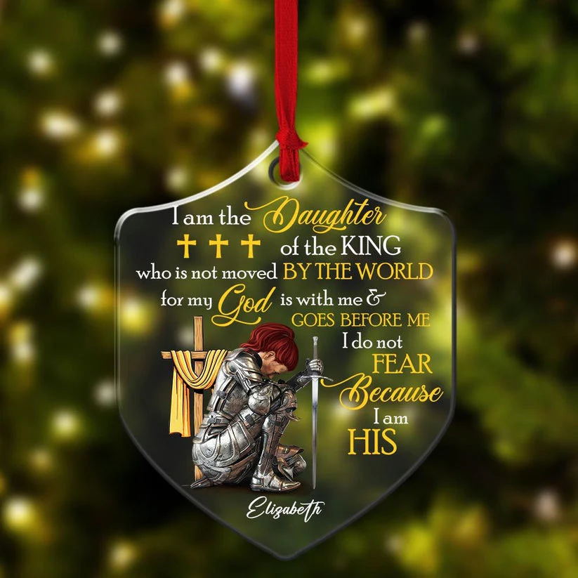 Woman Warrior Of God, I Am The Daughter Of The King - Personalized Acrylic Ornament | CLGOD03 NL122 - Image 5