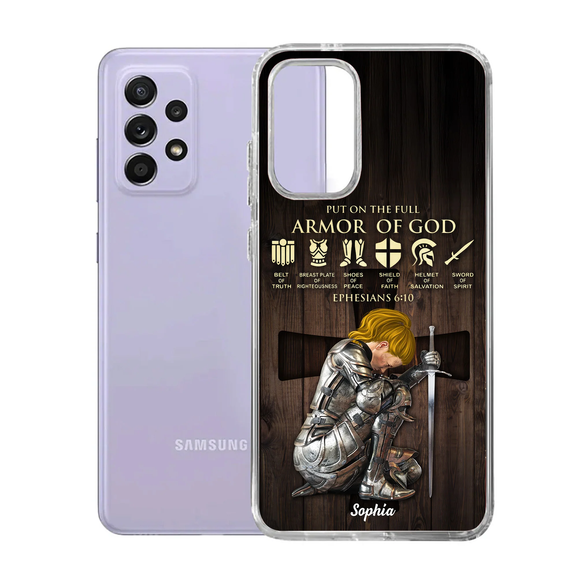Woman Warrior Of God Put On The Full Armor Of God - Personalized Phone Case TD118 - Image 6