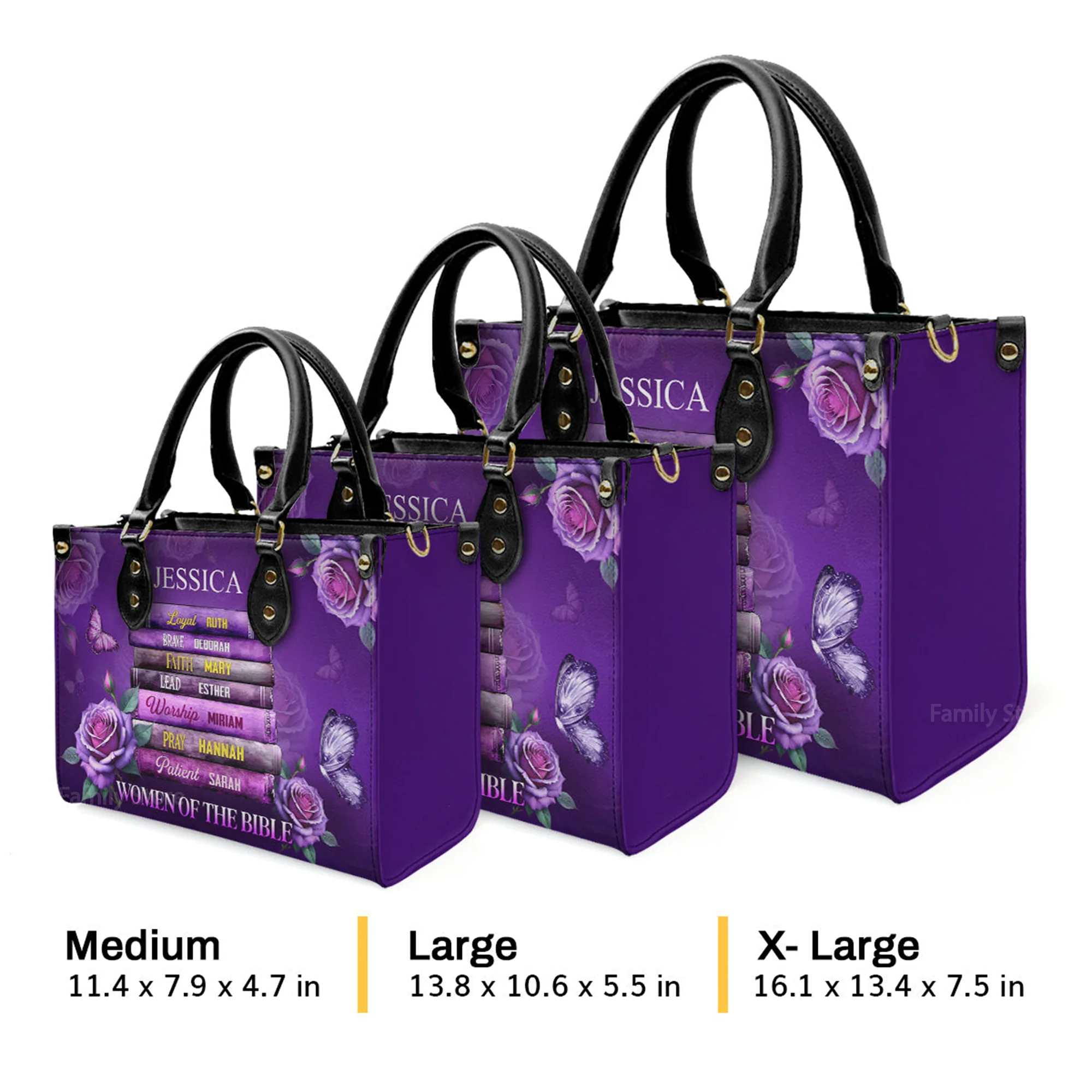 Women Of Bible - Scripture Gifts For Women Of God - Personalized Leather Handbag With Handle - AT4081464 - Image 4