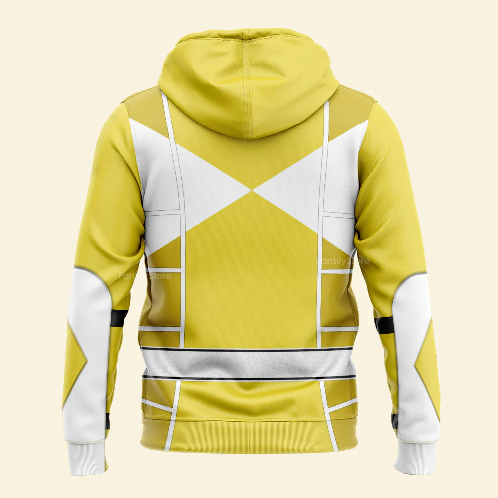 Yellow Mighty Morphin Power Ranger Cosplay C2 - Hoodie Set, Sweatshirt, Sweatpants PRHS94 - Image 5