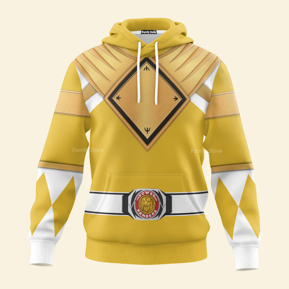 Yellow Ranger Dragon Shield Mighty Morphin Power Ranger- Hoodie Set, Sweatshirt, Sweatpants PRHS27 - Image 2