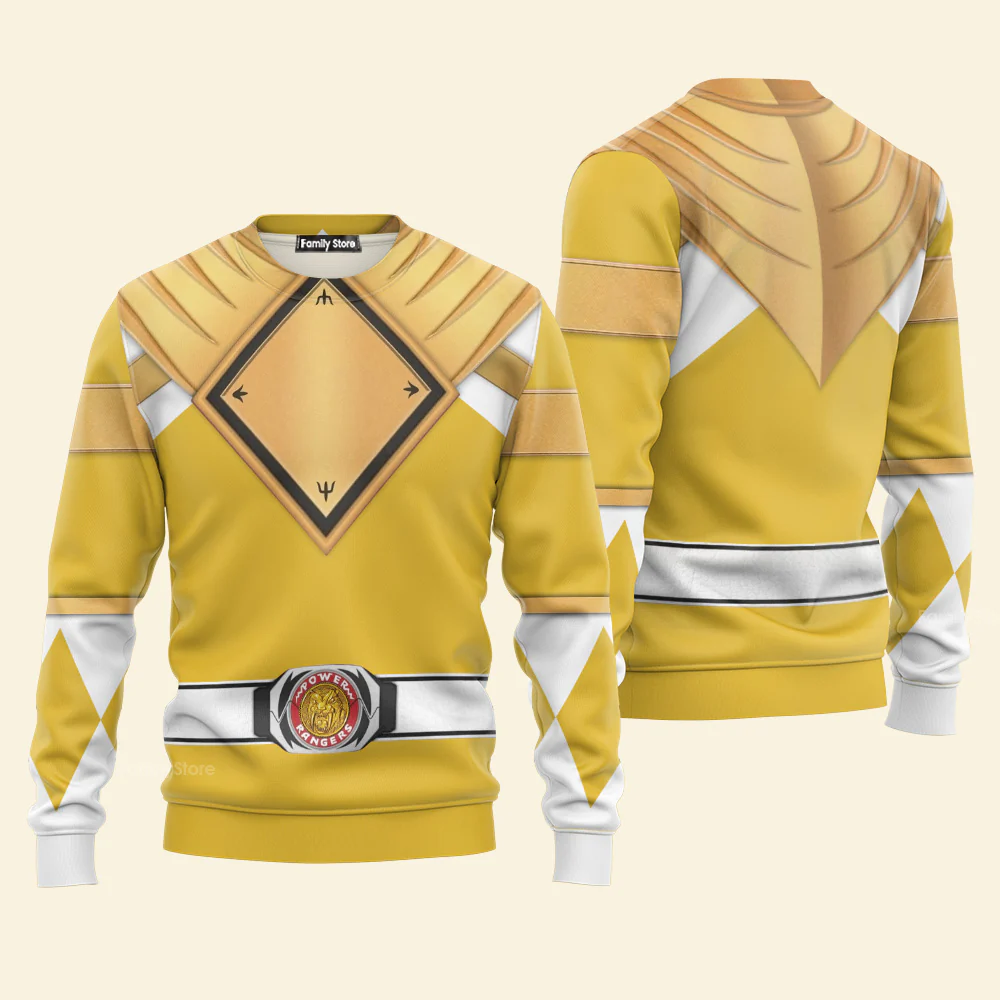 Yellow Ranger Dragon Shield Mighty Morphin Power Ranger- Hoodie Set, Sweatshirt, Sweatpants PRHS27 - Image 9