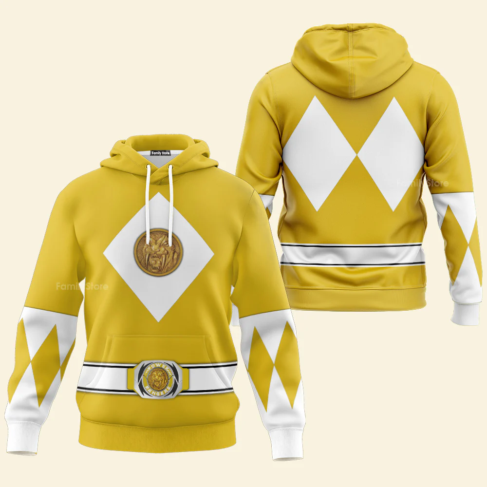 Yellow Ranger Mighty Morphin The Movie (1995) C1 - Hoodie Set, Sweatshirt, Sweatpants PRHS87 - Image 3