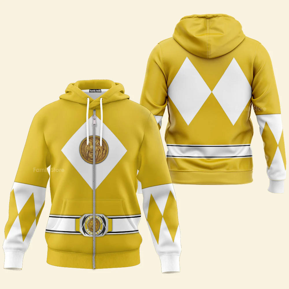 Yellow Ranger Mighty Morphin The Movie (1995) C1 - Hoodie Set, Sweatshirt, Sweatpants PRHS87 - Image 4