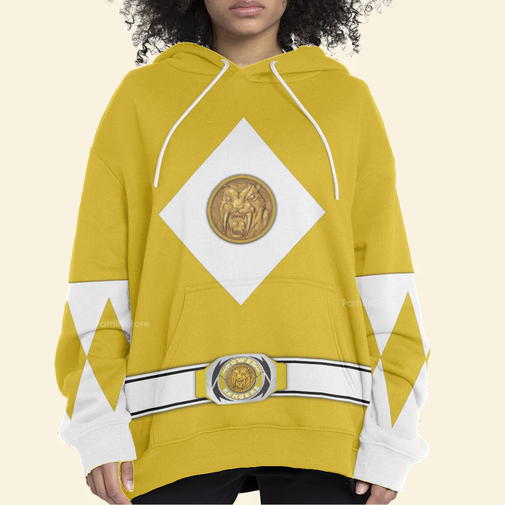 Yellow Ranger Mighty Morphin The Movie (1995) C1 - Hoodie Set, Sweatshirt, Sweatpants PRHS87 - Image 6
