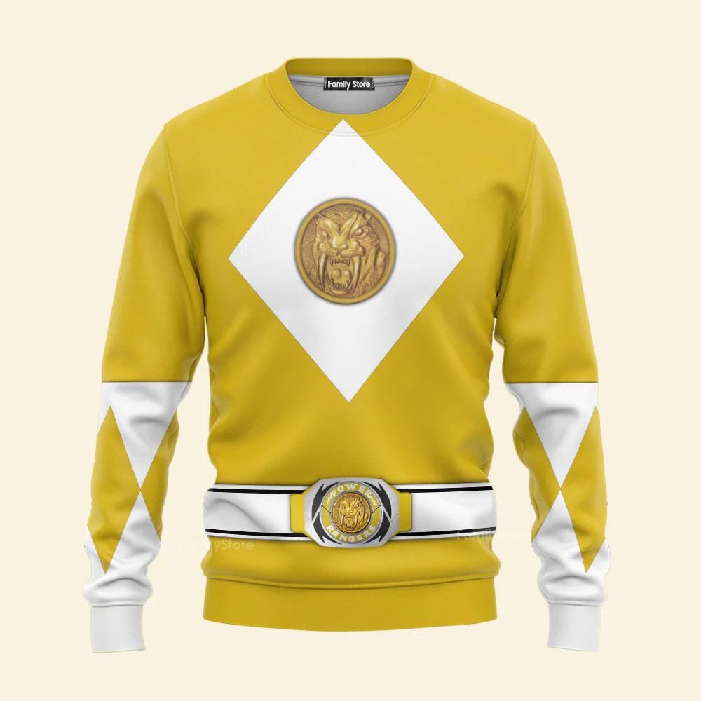 Yellow Ranger Mighty Morphin The Movie (1995) C1 - Hoodie Set, Sweatshirt, Sweatpants PRHS87 - Image 8