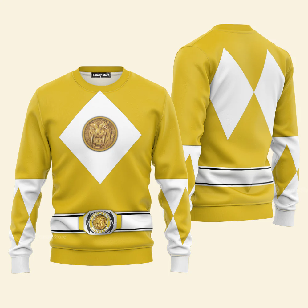 Yellow Ranger Mighty Morphin The Movie (1995) C1 - Hoodie Set, Sweatshirt, Sweatpants PRHS87 - Image 9