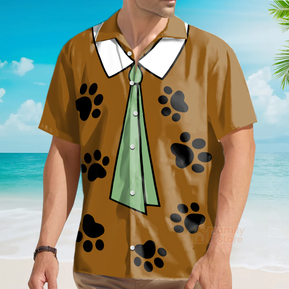 Yogi Bear Show Tie Men's Short Sleeve Hawaiian Shirt - Image 3
