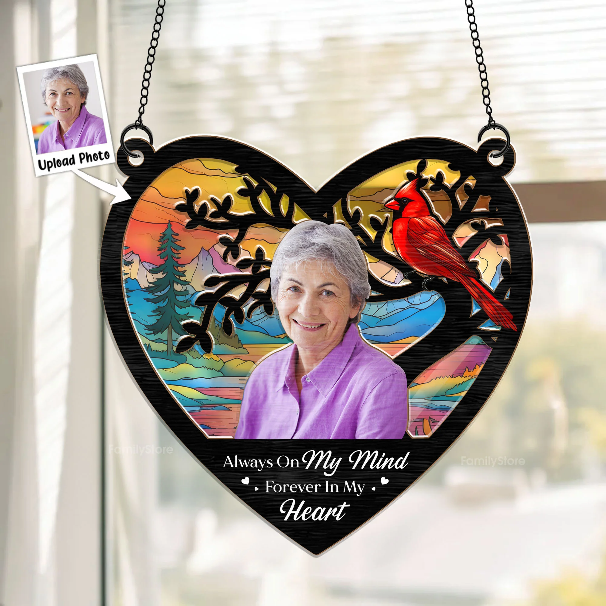 You Always On My Mind - Memorial Gift - Personalized Window Hanging Window Hanging Suncatcher Ornament NA94