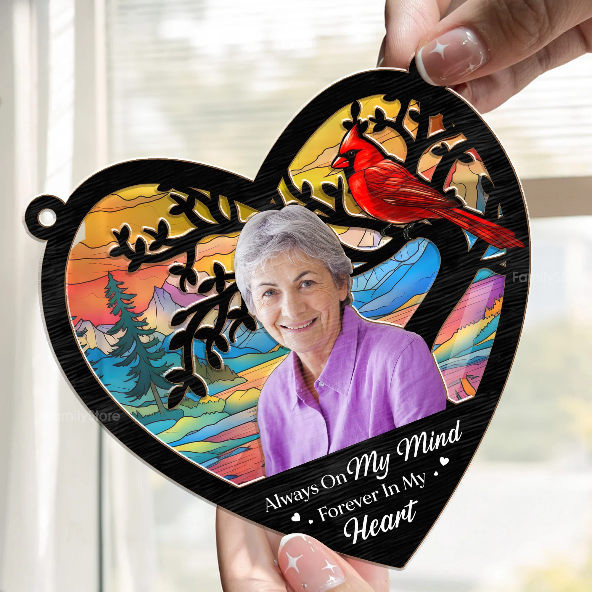 You Always On My Mind - Memorial Gift - Personalized Window Hanging Window Hanging Suncatcher Ornament NA94 - Image 3