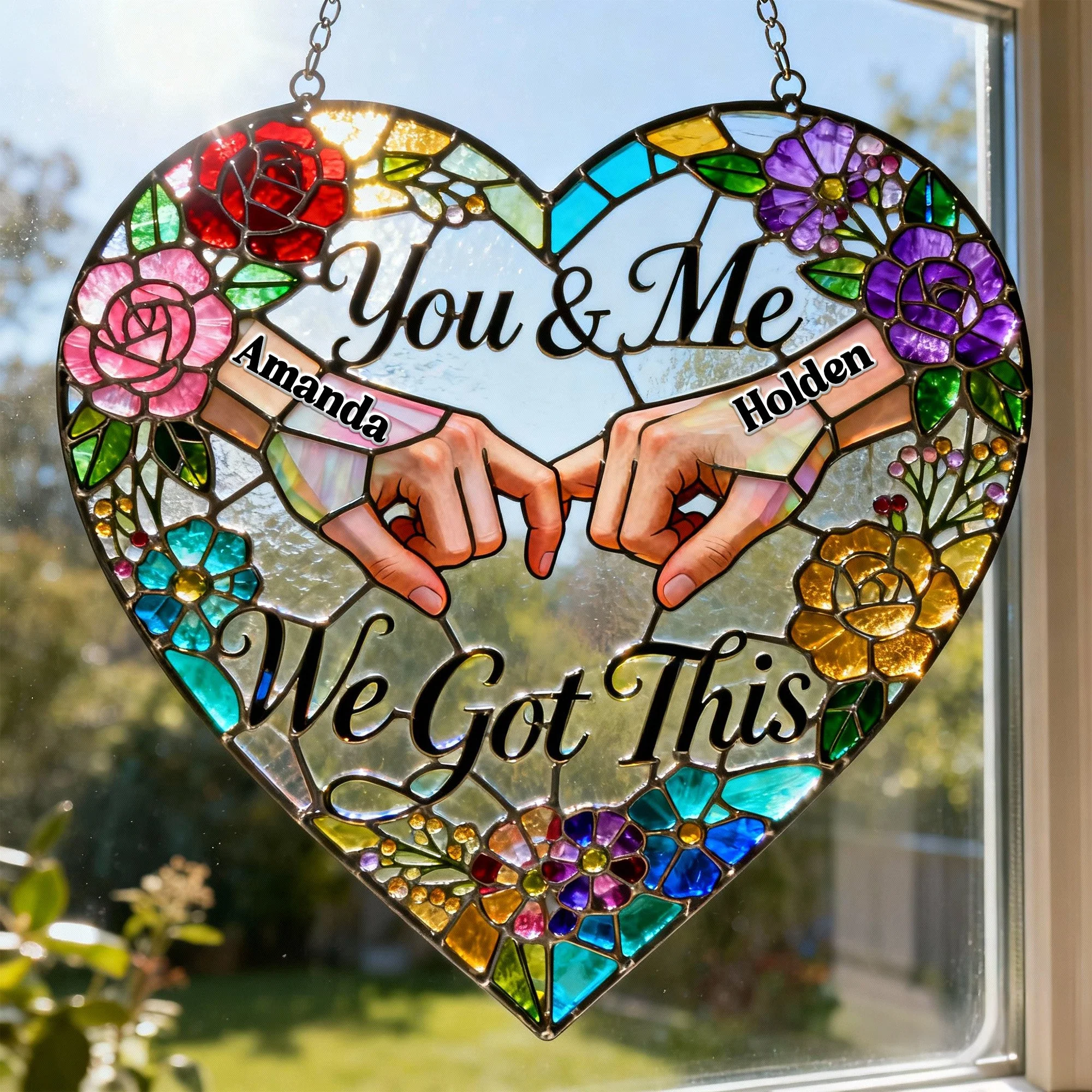 You And Me We Got This - Personalized Window Hanging Suncatcher - Gift For Couples NL122 - Image 3