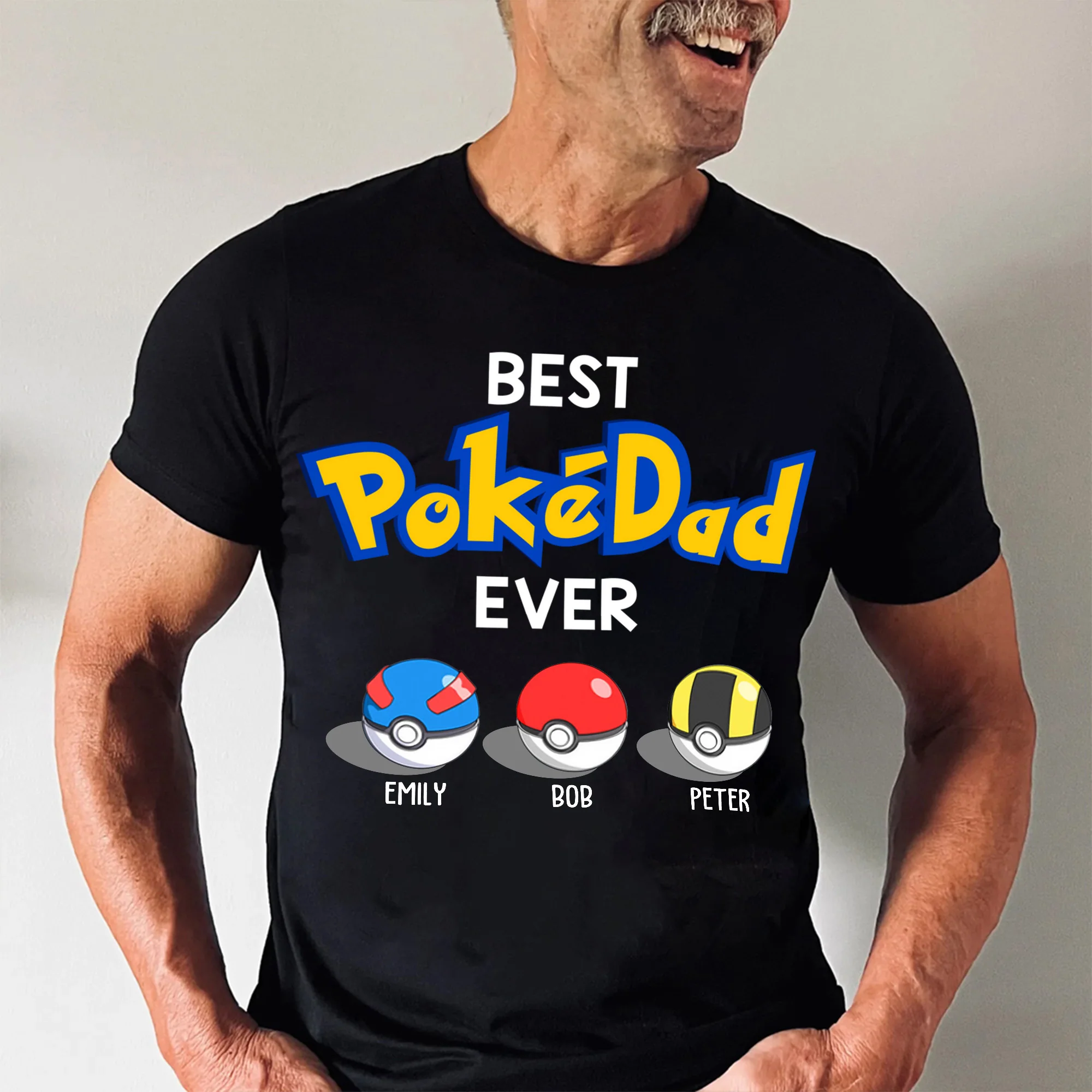 PoMo You Are As Clever As Pikachu, As Funny As Squirtle - Gift For Dad, Husband, Father's Day - Personalized Shirt 2 Side - Image 3