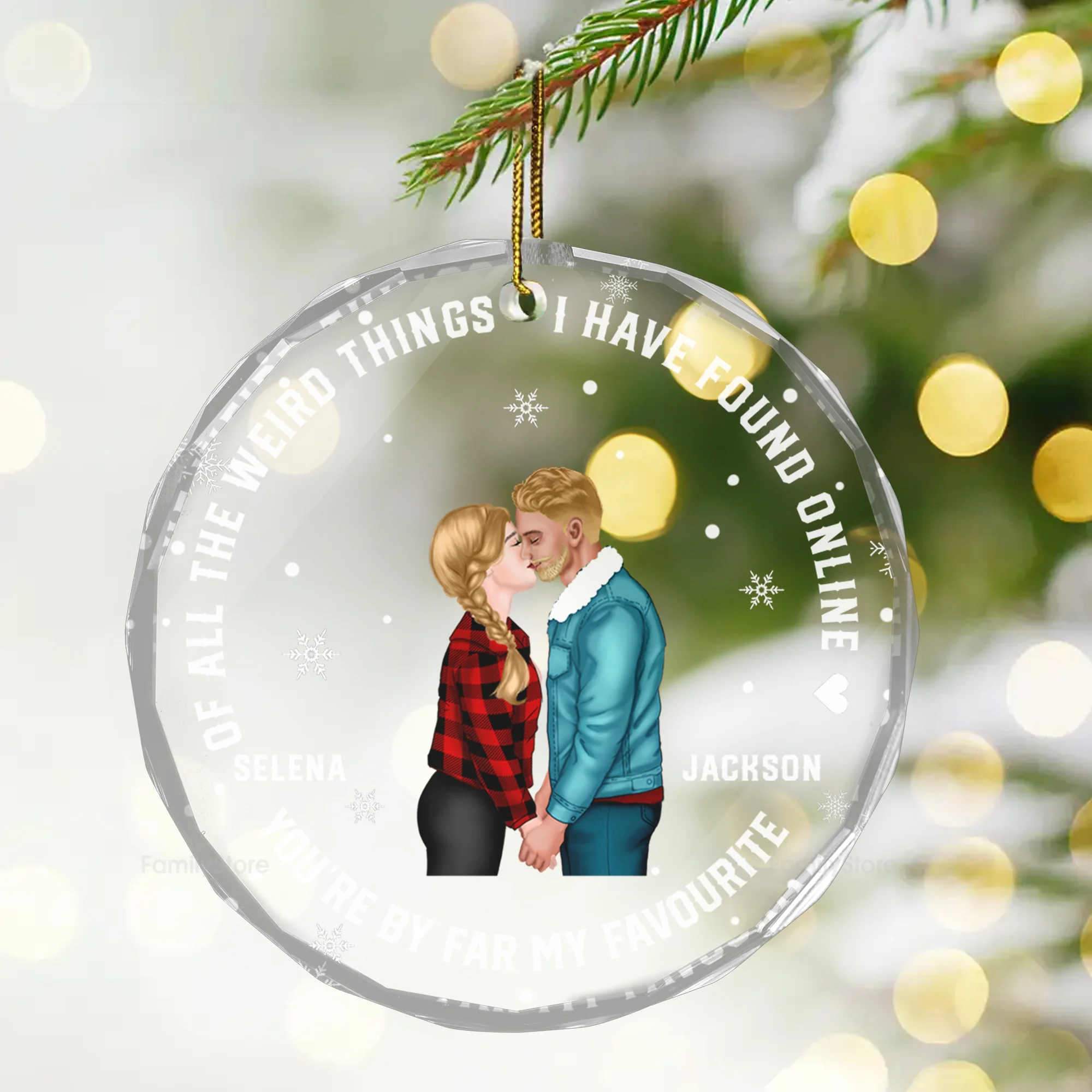 You Are By Far My Favorite - Gift for Couples, Wedding - Personalized Glass Ornament - CL30 NH96 - Image 4
