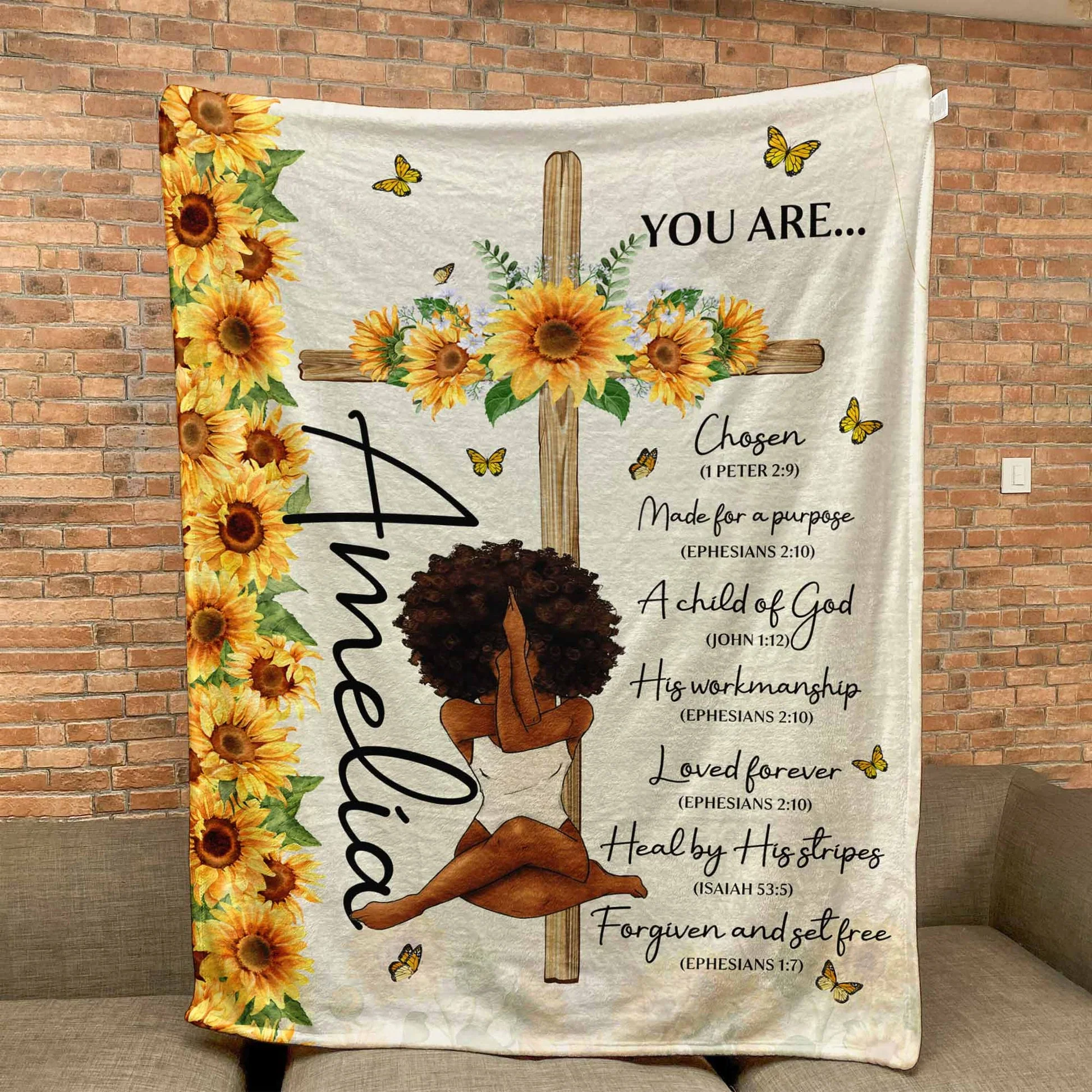 You Are Made For A Purpose - Personalized Photo Blanket - Gift For Black Women HD95