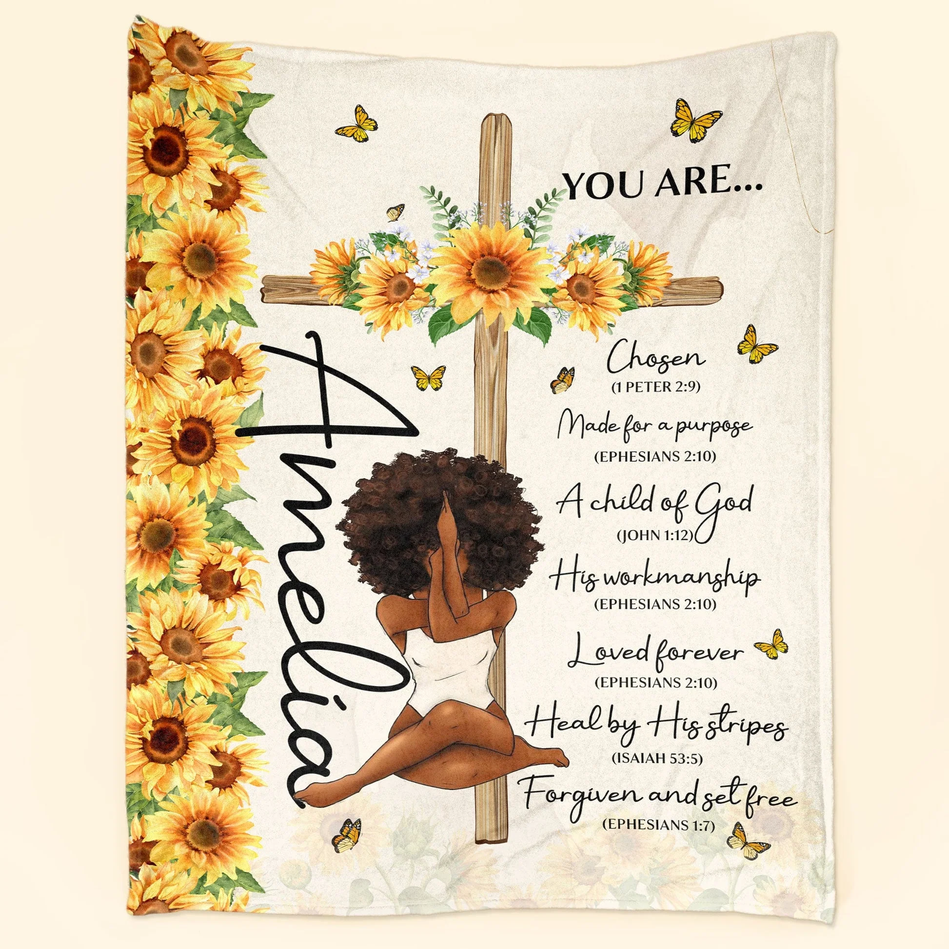 You Are Made For A Purpose - Personalized Photo Blanket - Gift For Black Women HD95 - Image 2
