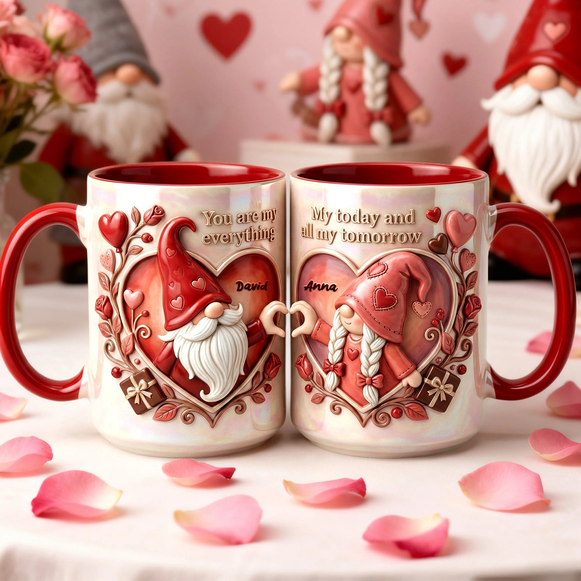 You Are My Everything - Personalized Accent Mug - Gift For Couple, Gnome Lovers HH01 - Image 2