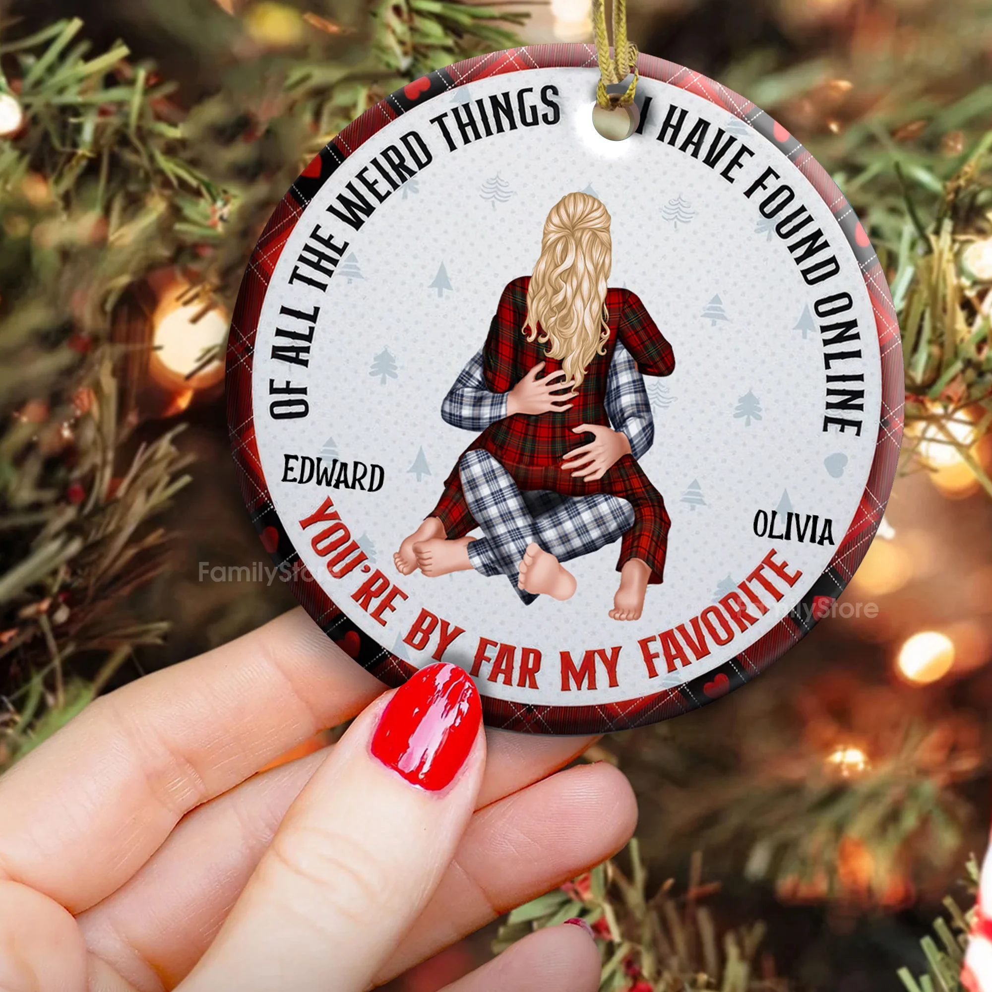 You Are My Favorite By Far - Gift for Couples - Personalized Ceramic Ornament - CL28 NH96 - Image 4