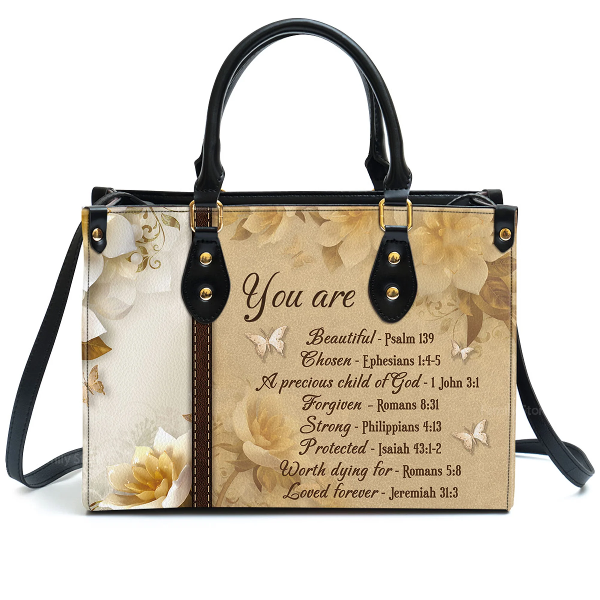 You Are Protected Beautiful Flower - Unique Personalized Leather Handbag - AT4081414 - Image 2