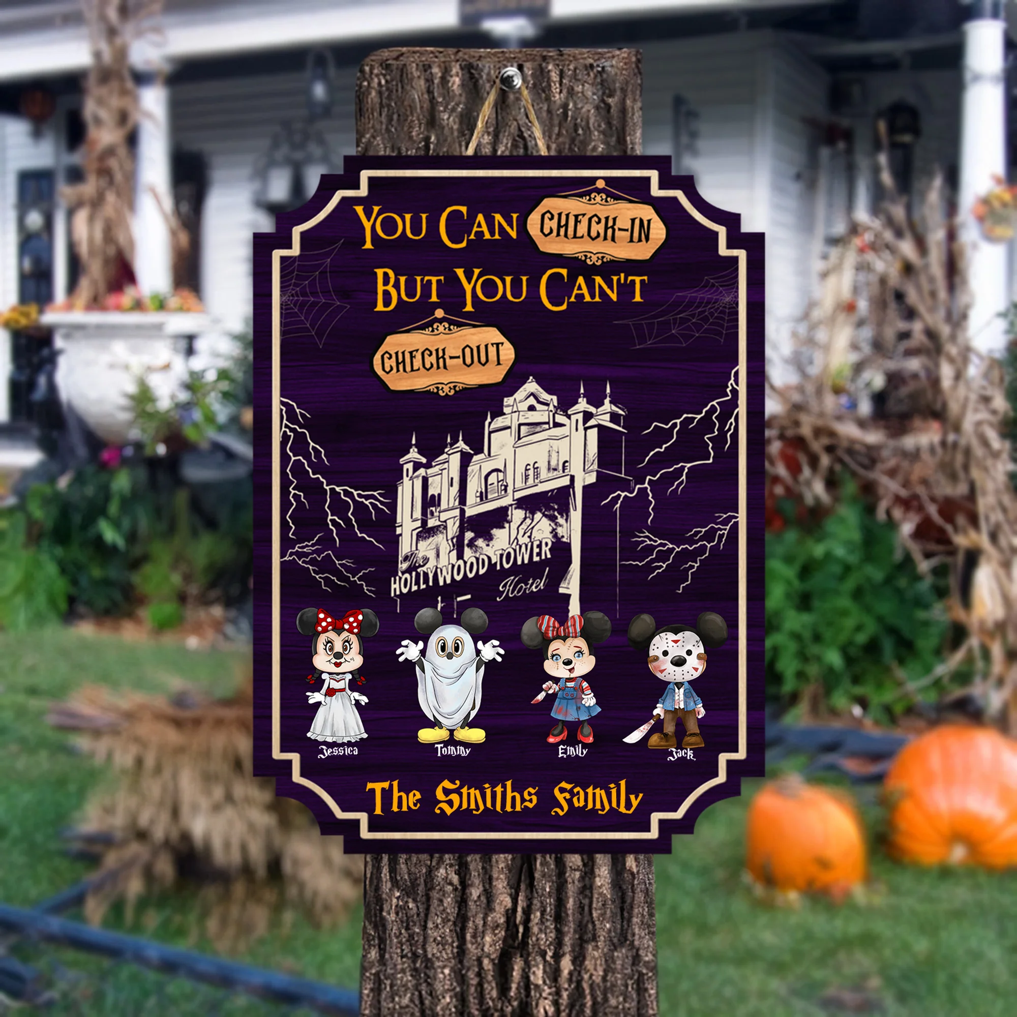 You Can Check-In But You Can't Check-Out - Personalized Shaped Wood Sign - CL15 NA94 - Image 2