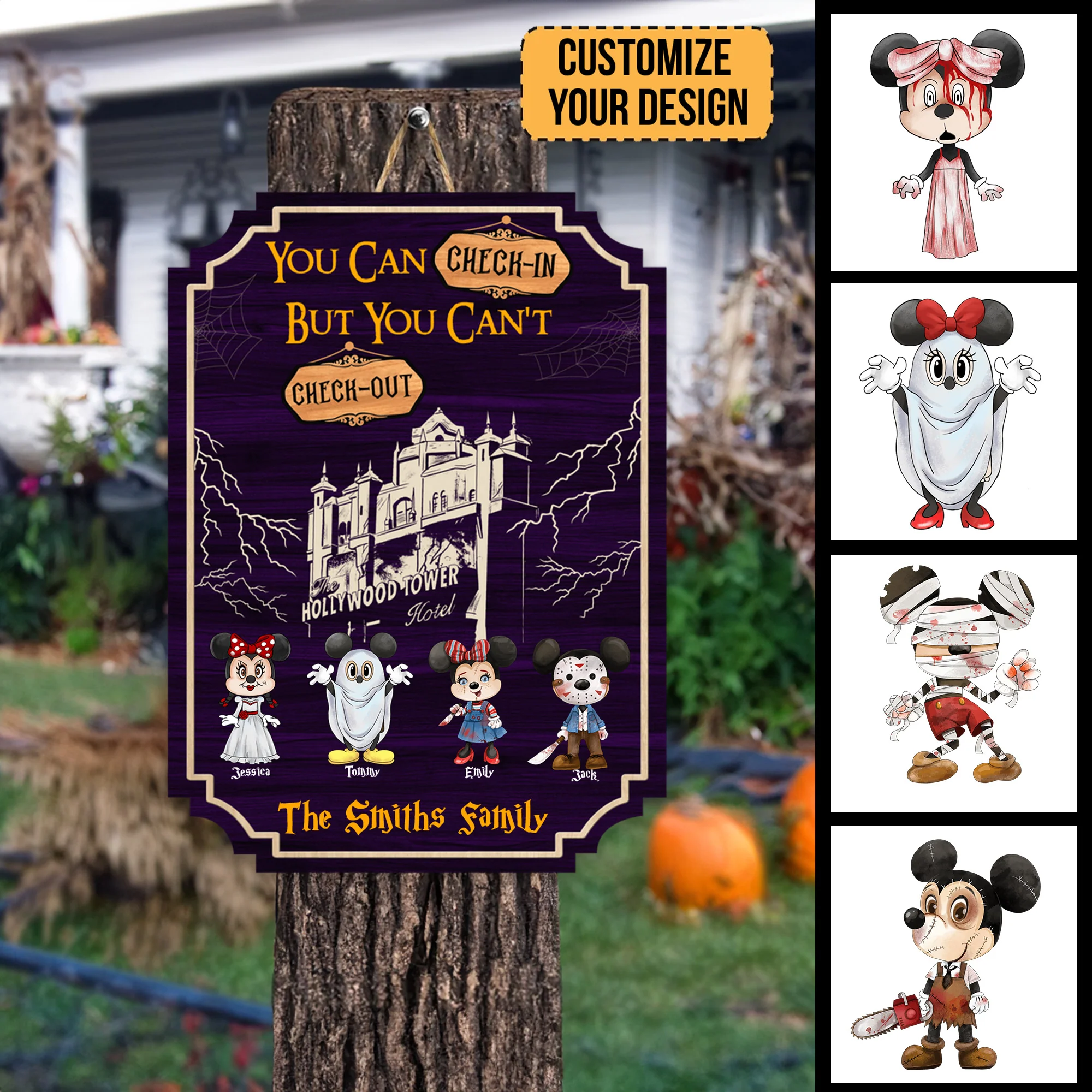 You Can Check-In But You Can't Check-Out - Personalized Shaped Wood Sign - CL15 NA94 - Image 3