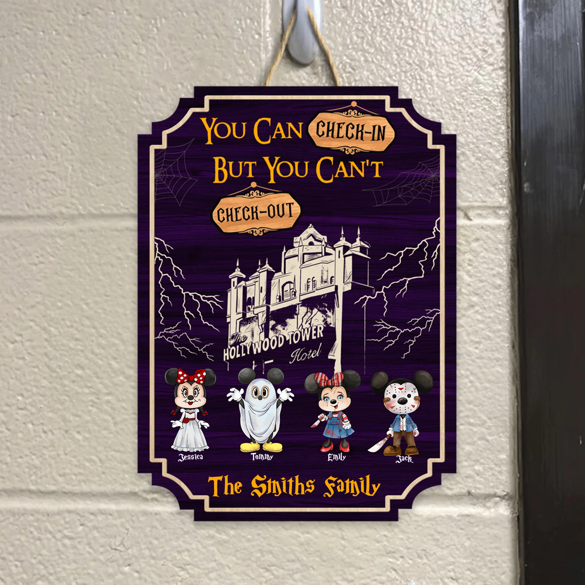 You Can Check-In But You Can't Check-Out - Personalized Shaped Wood Sign - CL15 NA94 - Image 4