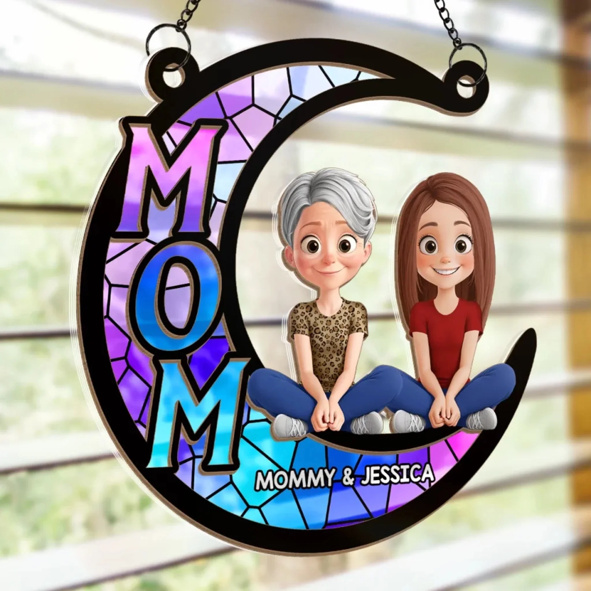 You Complete My World, Mom - Personalized Window Hanging Suncatcher - Gift For Mom, Mother's Day | GR25 HN02 - Image 4