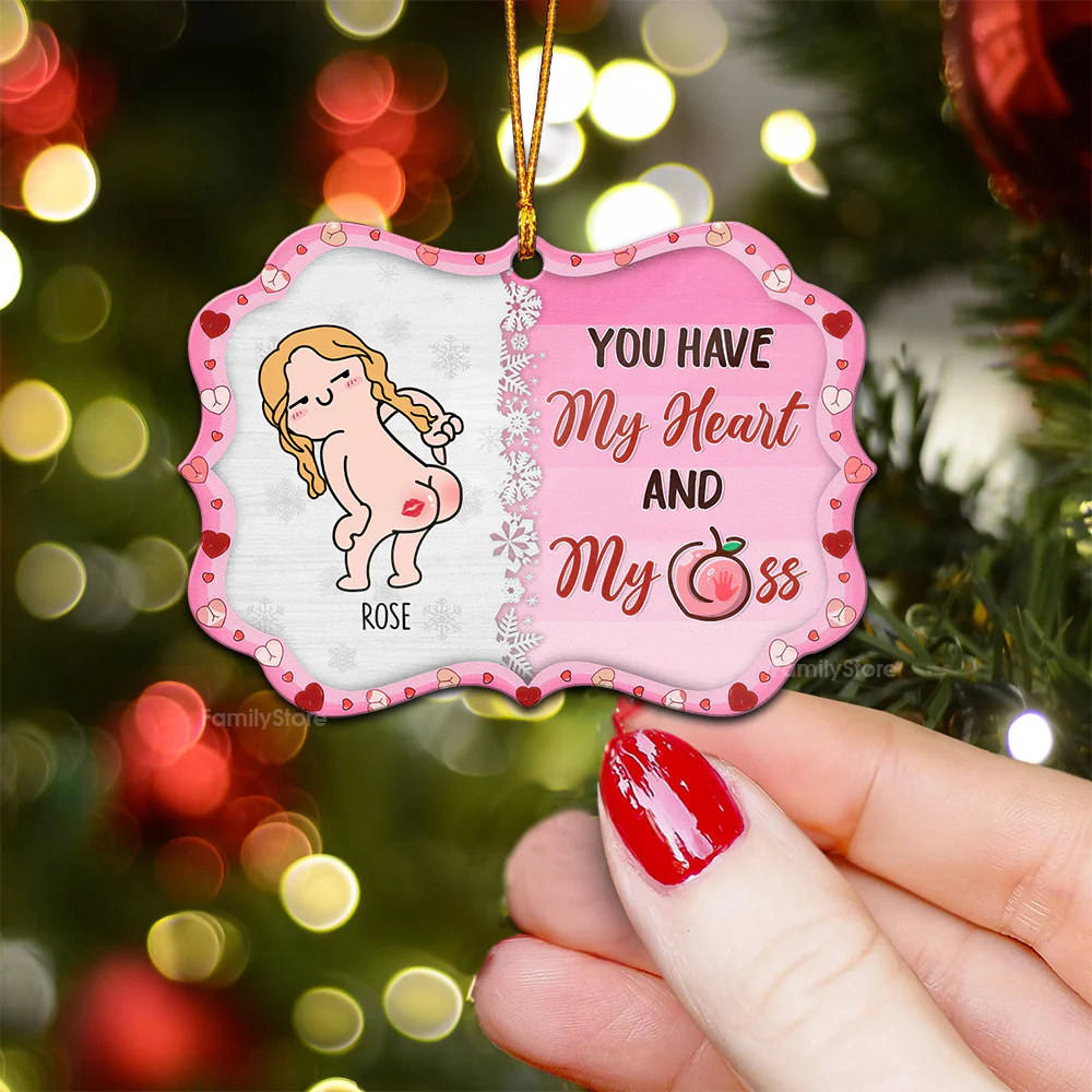 You Have My Heart And My As - Gift for Couples - Personalized Wood Ornament - CL17 NH96 - Image 3