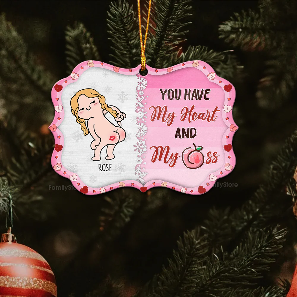 You Have My Heart And My As - Gift for Couples - Personalized Wood Ornament - CL17 NH96 - Image 4