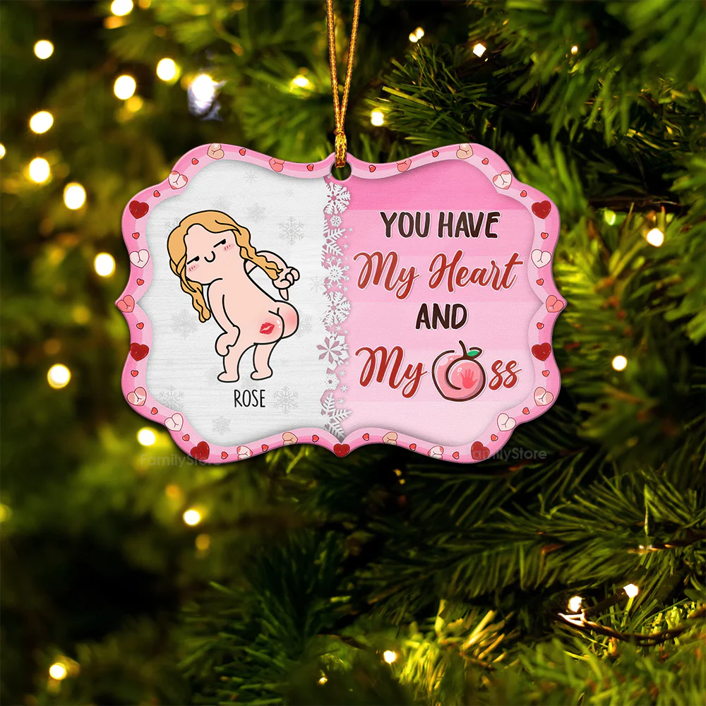 You Have My Heart And My As - Gift for Couples - Personalized Wood Ornament - CL17 NH96 - Image 5