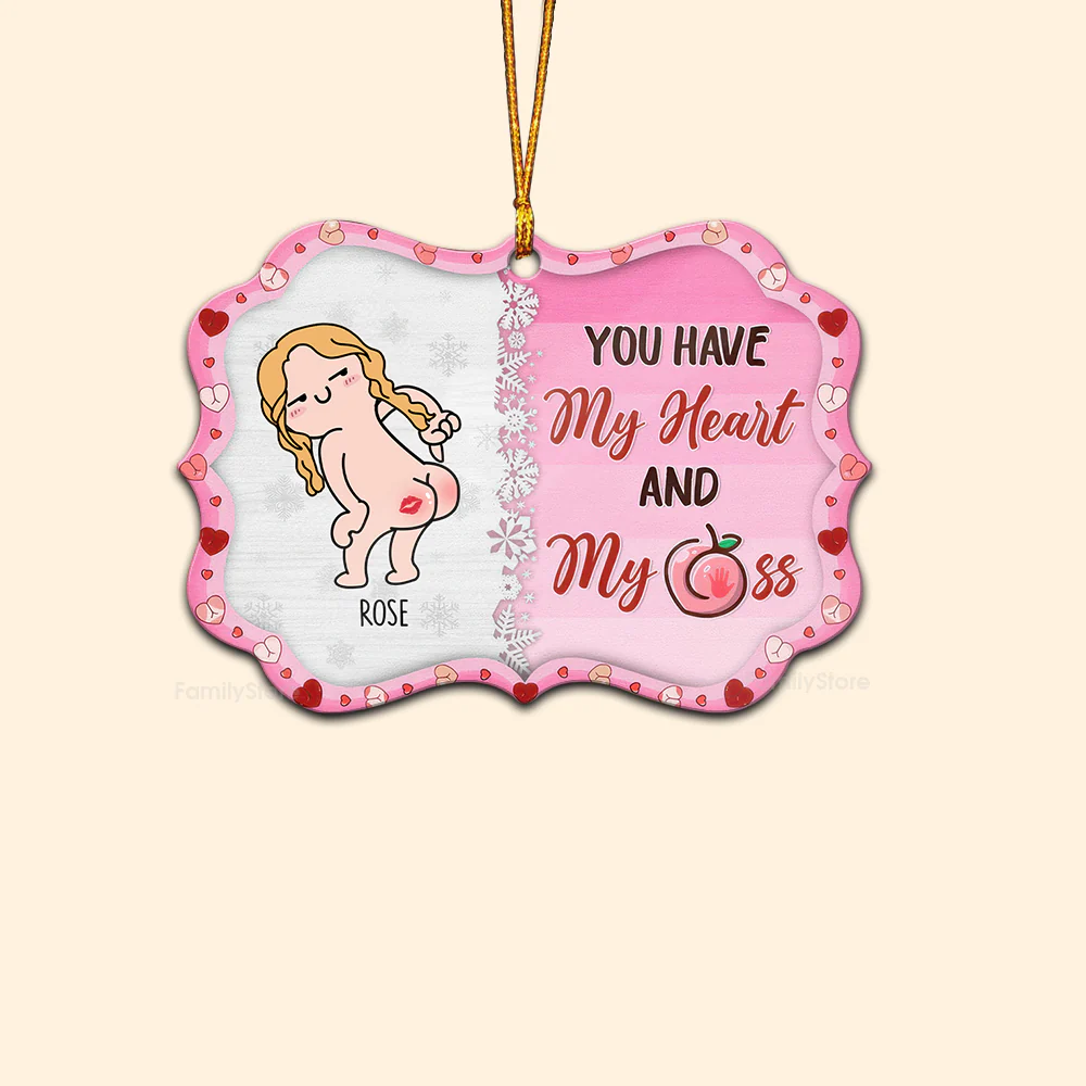 You Have My Heart And My As - Gift for Couples - Personalized Wood Ornament - CL17 NH96 - Image 6
