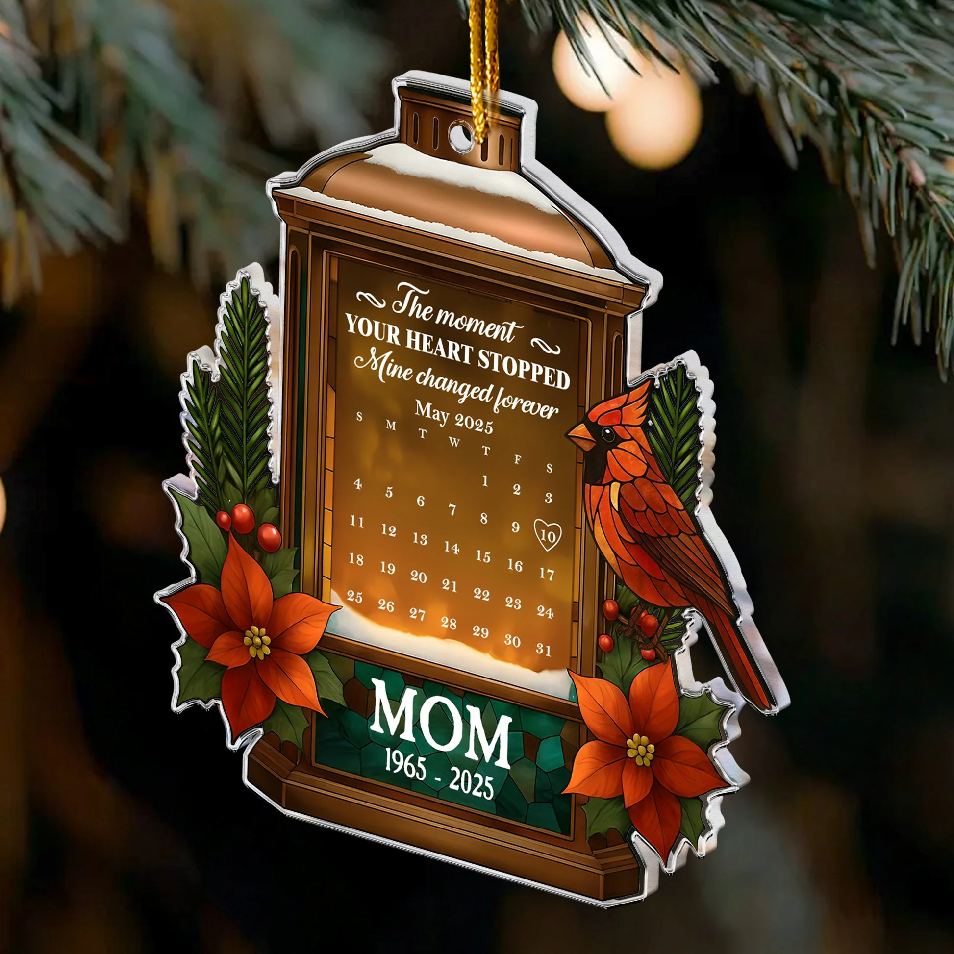 Your Heart Stopped Mine Changed Forever - Personalized Acrylic Ornament - Memorial Gifts NL122 - Image 3