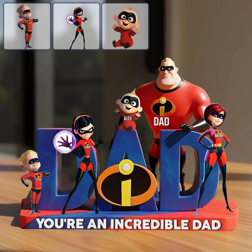 You're An Incredible Dad - Personalized Custom Shaped Acrylic Plaque - Gift For Dad, Him, Family | NL122 - Image 3