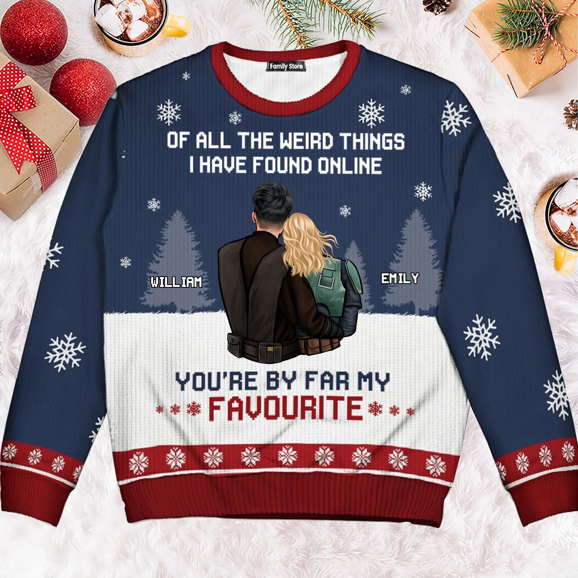 You're By Far My Favourite Stwa - Personalized Ugly Sweatshirt - Gift For Couple, Husband Wife, Anniversary CL19 NH96