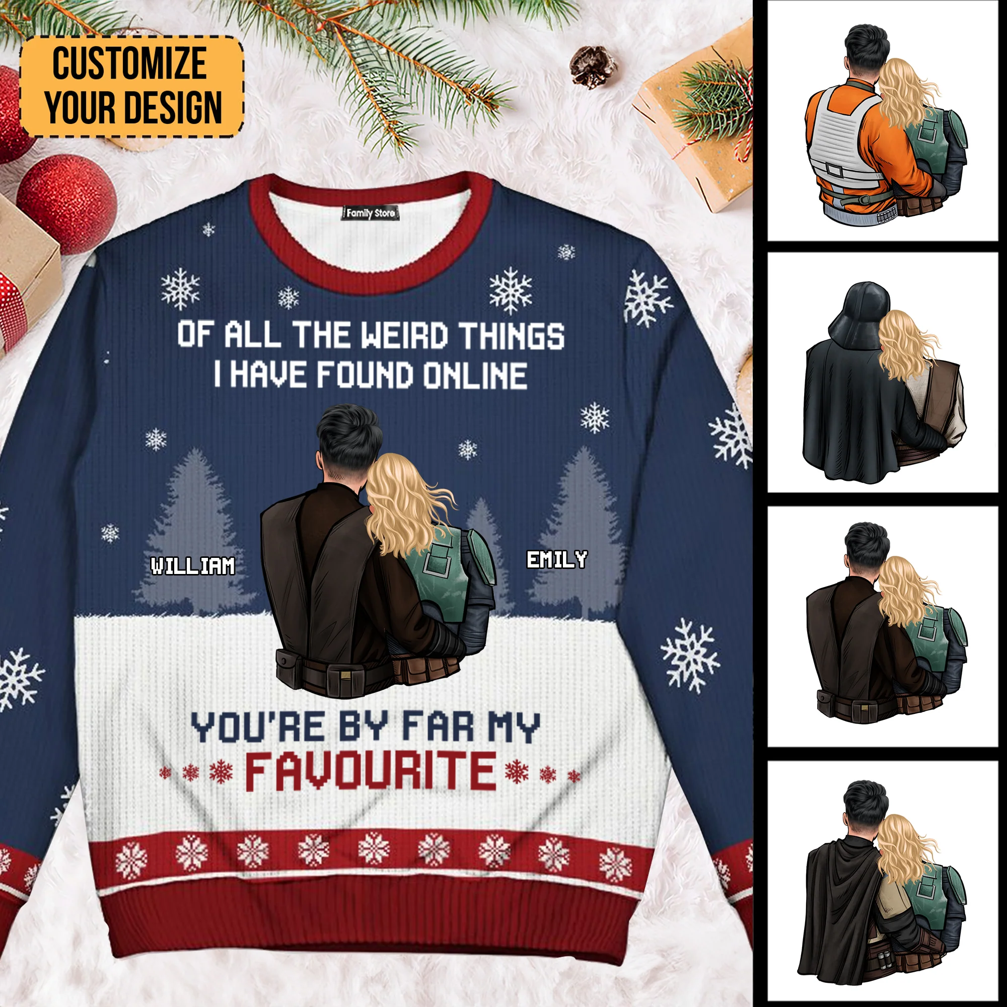 You're By Far My Favourite Stwa - Personalized Ugly Sweatshirt - Gift For Couple, Husband Wife, Anniversary CL19 NH96 - Image 2