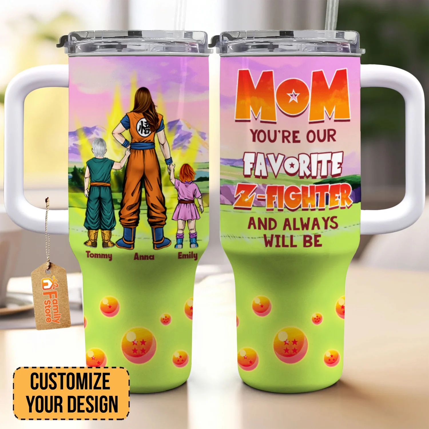 Dragon Ball You're Our Favorite Z-Fighter And Always Will Be - Gift For Mom, Wife - Personalized 40oz Tumbler Cup With Straw - CL03 NA94 - Image 2