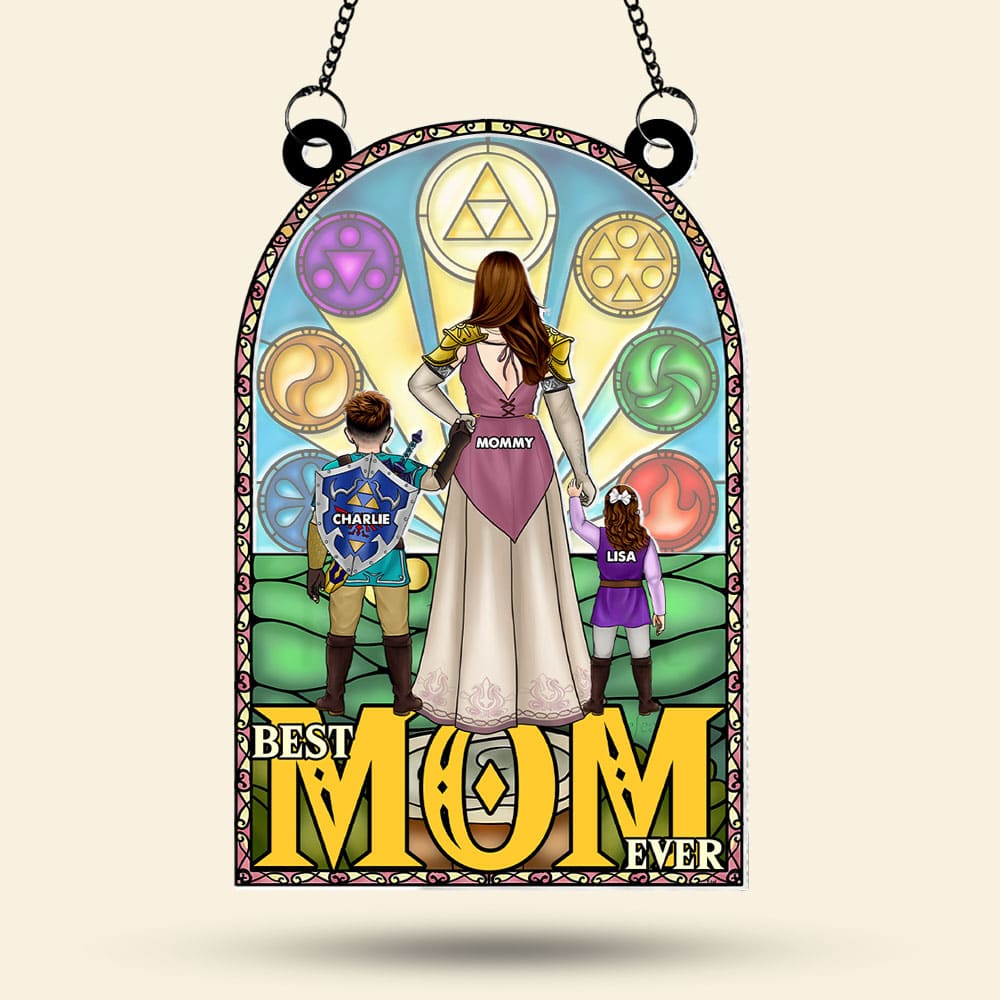 Zelda Mom Best Mom Ever - Personalized Window Hanging Suncatcher - Gifts For Mom, Wife| CL07.ver2 - Image 4